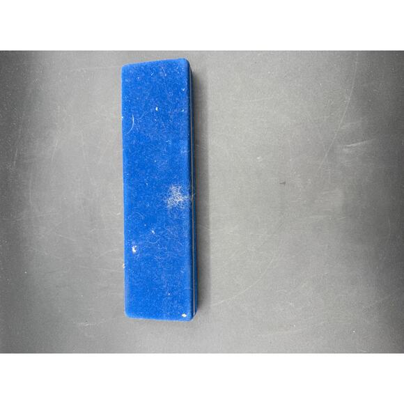 Vintage Oleg Cassini Blue Velvet Hinged Watch Box with Gold Trim - Picture 7 of 8